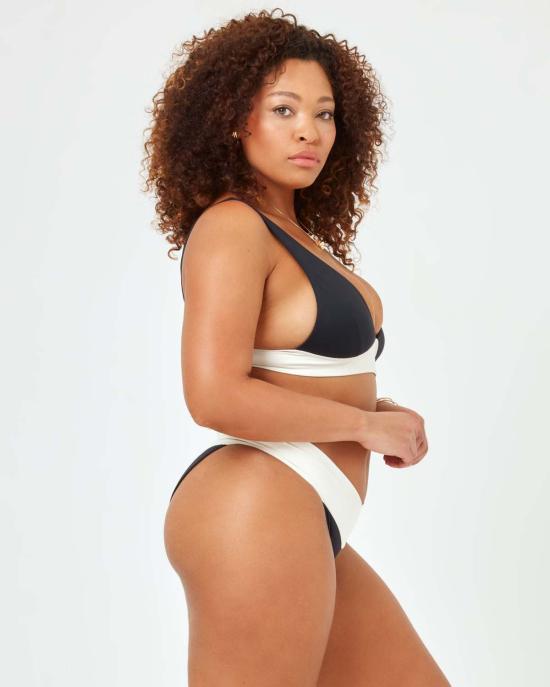  엘스페이스 비키니 수영복 LSpace 퀸 비키니 바텀 블랙 크림 - L SPACE