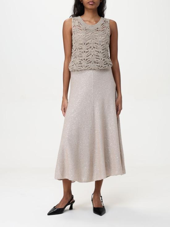 25FW 브루넬로 쿠치넬리 스커트 MDJ547689 C9589 Beige - BRUNELLO CUCINELLI