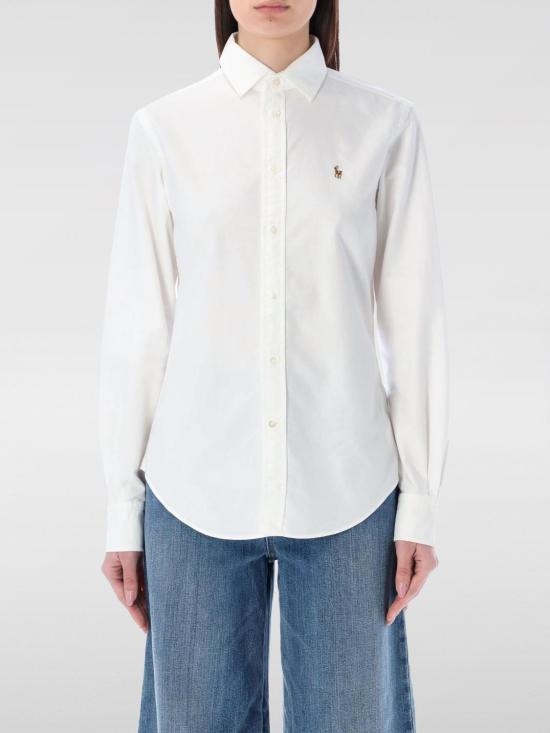 25FW 폴로 랄프로렌 슬림 핏 스트라이프 옥스포드 셔츠 211891377 003 White