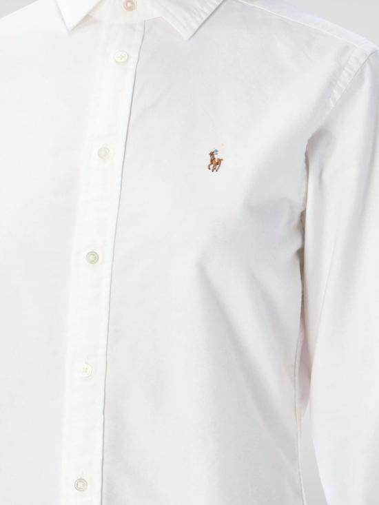 25FW 폴로 랄프로렌 슬림 핏 스트라이프 옥스포드 셔츠 211891377 003 White - POLO RALPH LAUREN