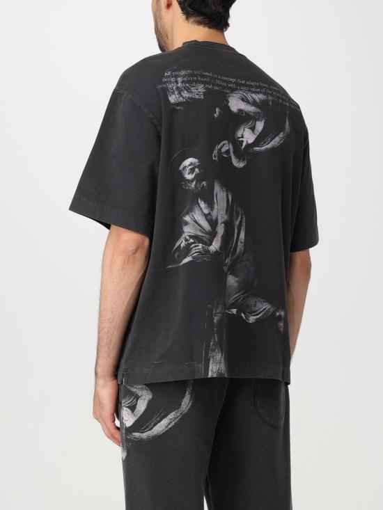 24FW 오프화이트 반팔 티셔츠 OMAA120C99JER006 1077 Black - OFF WHITE