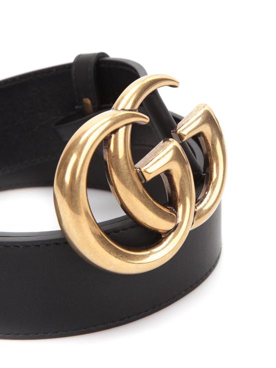  구찌 레더 벨트 더블 G 버클 400593AP00T1000 - GUCCI