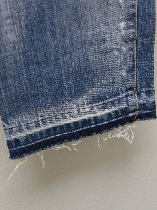  디스퀘어드2 데님 팬츠 디스트레스드 크롭 진 블루 - DSQUARED2