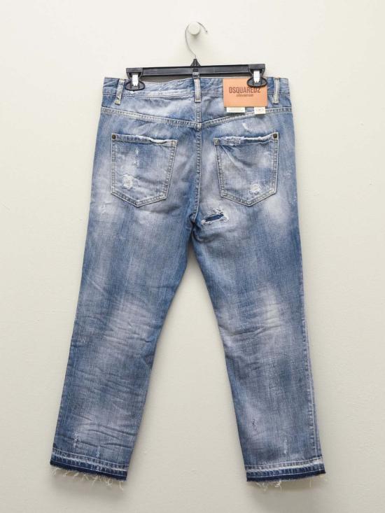  디스퀘어드2 데님 팬츠 디스트레스드 크롭 진 블루 - DSQUARED2