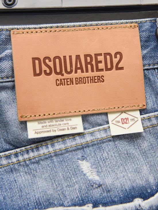  디스퀘어드2 데님 팬츠 디스트레스드 크롭 진 블루 - DSQUARED2