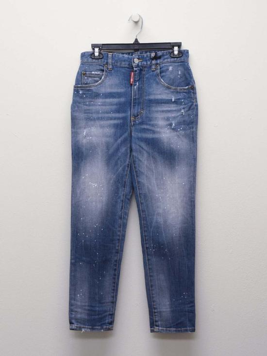  디스퀘어드2 데님 팬츠 하이라이즈 크롭 진 블루