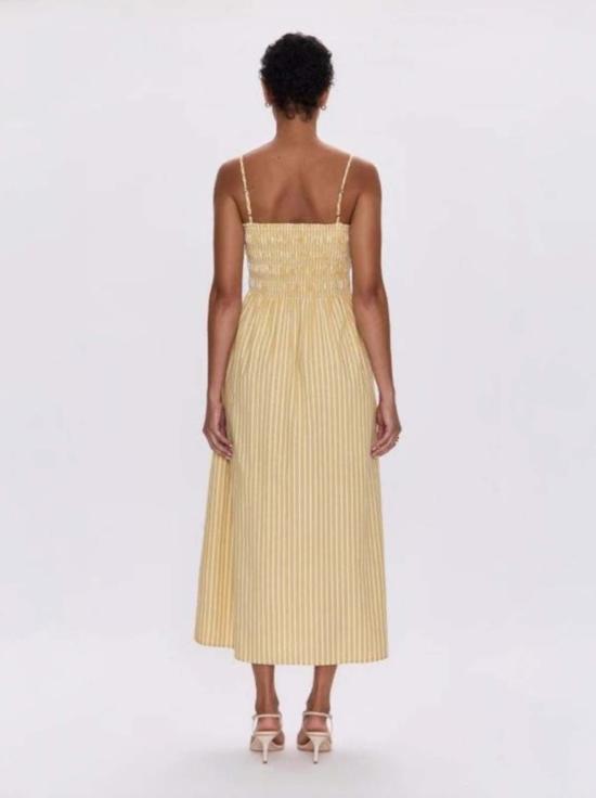  피스톨라 롱 원피스 비앙카 드레스 비치 샌드 스트라이프 - PISTOLA