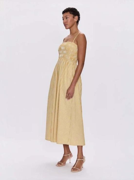  피스톨라 롱 원피스 비앙카 드레스 비치 샌드 스트라이프 - PISTOLA