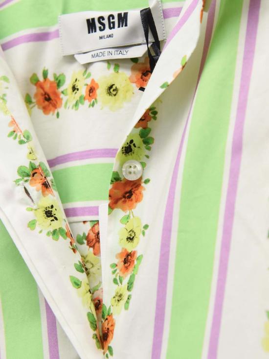  엠에스지엠 블라우스 MSGM 스트라이프 플로럴 프린트 셔츠 멀티컬러 - MSGM