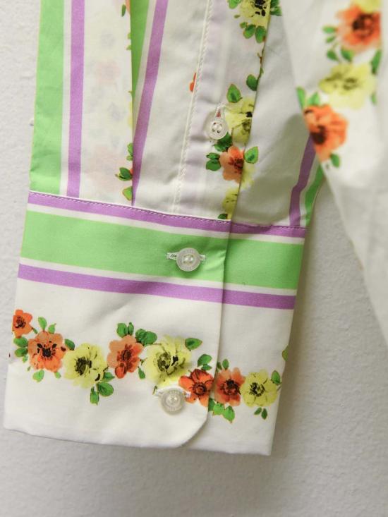  엠에스지엠 블라우스 MSGM 스트라이프 플로럴 프린트 셔츠 멀티컬러 - MSGM