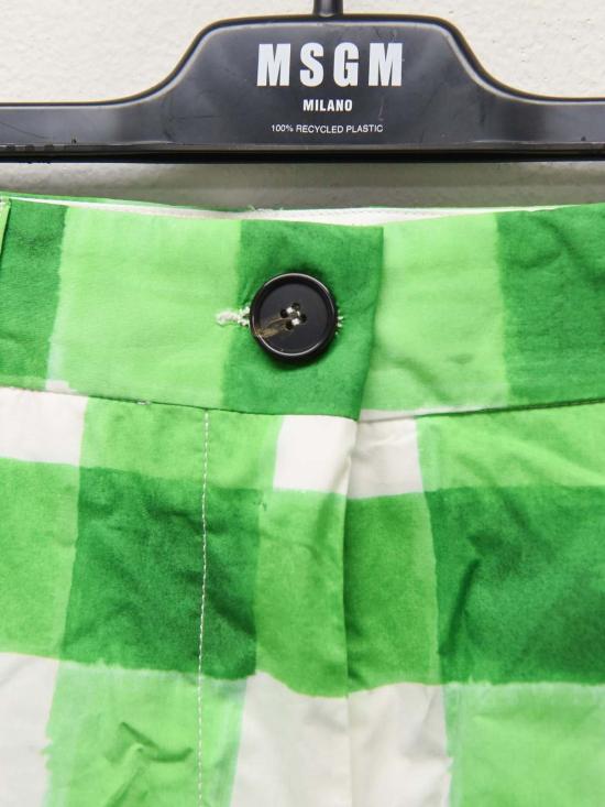  엠에스지엠 스트레이트 팬츠 MSGM 깅엄 팬츠 그린 - MSGM