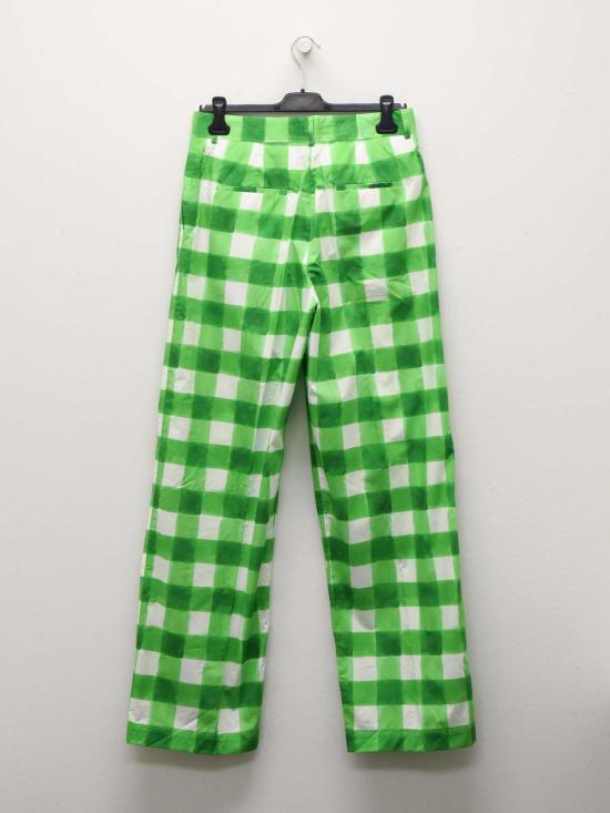  엠에스지엠 스트레이트 팬츠 MSGM 깅엄 팬츠 그린 - MSGM