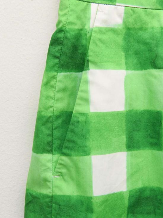  엠에스지엠 스트레이트 팬츠 MSGM 깅엄 팬츠 그린 - MSGM