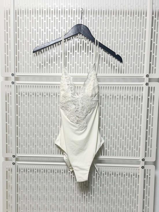  에르마노 설비노 원피스 수영복 에르마노 서비노 레이스 디테일  화이트