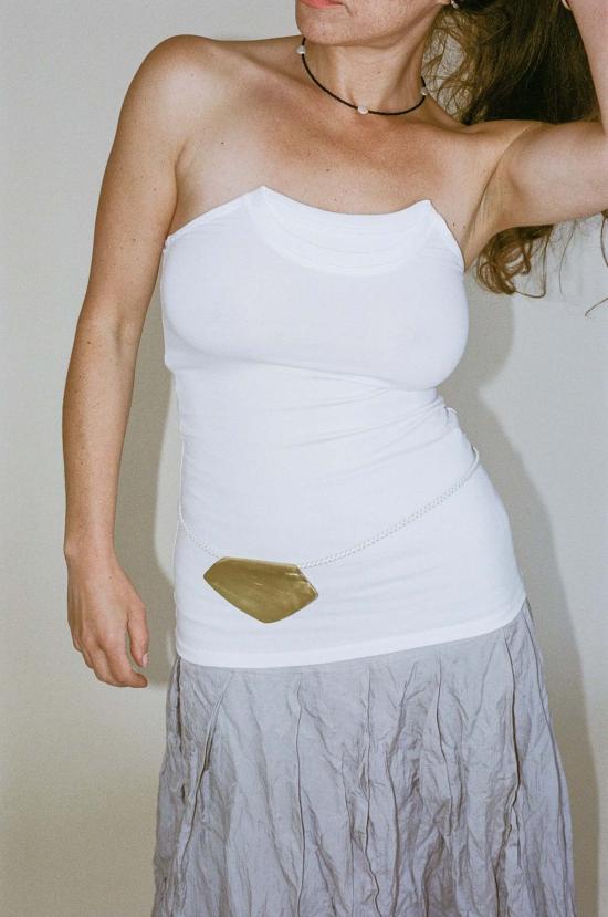  산탄젤로 와이드 벨트 아타르  화이트 - SANTANGELO