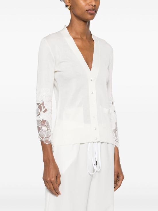 25SS 에르마노 설비노 가디건 D465N709AP QBJ11001 White - ERMANNO SCERVINO