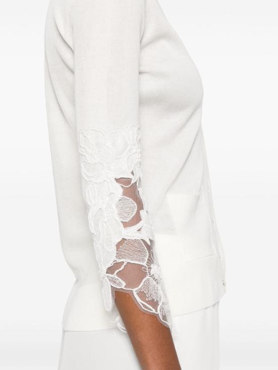 25SS 에르마노 설비노 가디건 D465N709AP QBJ11001 White - ERMANNO SCERVINO