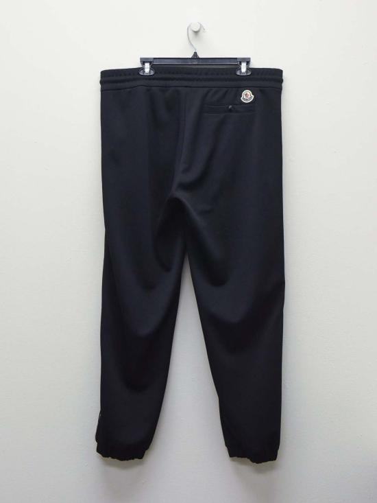  몽클레어 트레이닝/조거 팬츠 몽클레르 스트라이프 로고 트랙 팬츠 블랙 - MONCLER