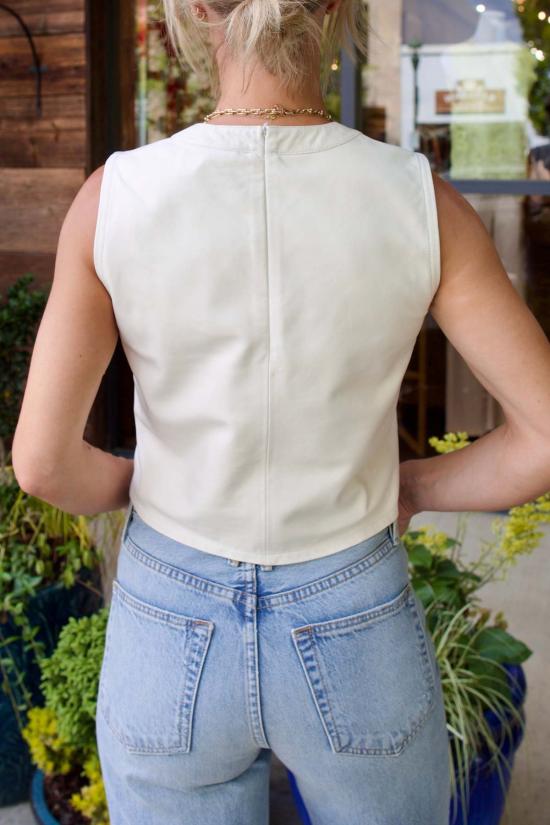  티더블유피 민소매 티셔츠 Twp 크롭 레더 머슬 탱크 본 - TWP