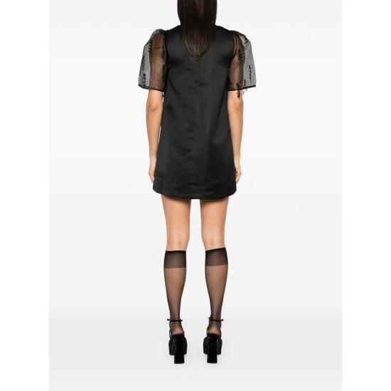 25SS 가니 미디 원피스 W0078099 BLACK DOM - GANNI