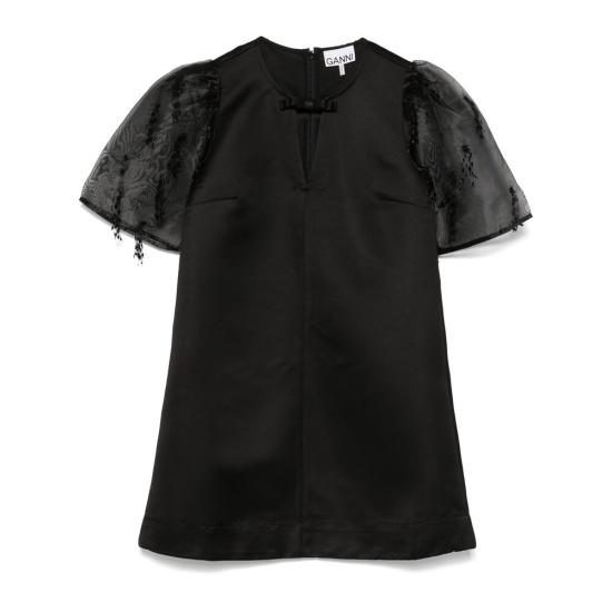 25SS 가니 미디 원피스 W0078099 BLACK DOM