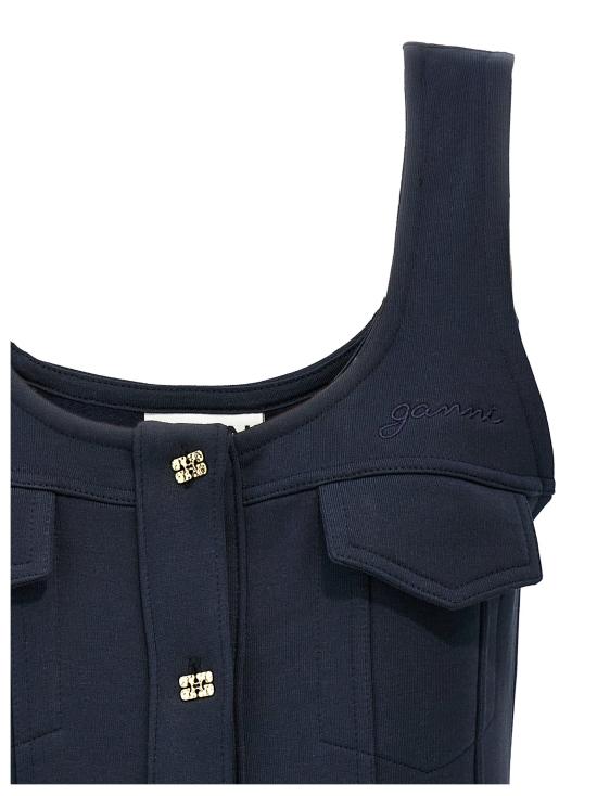 25SS 가니 슬리브리스 버튼 업 미니 드레스  T4096683 SKY CAPTAIN DOM - GANNI