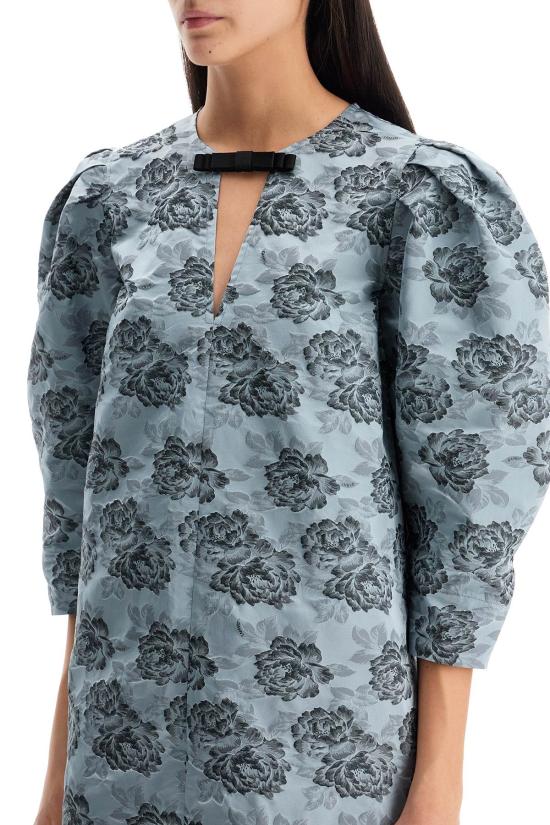 25SS 가니 미디 원피스 W0040628 ILLUSION BLUE DOM - GANNI