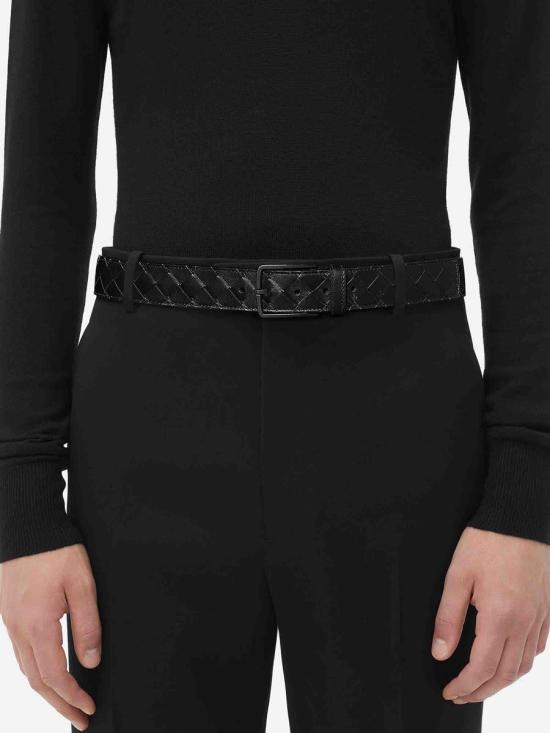 25FW 보테가베네타 가죽 벨트 609182V3IM1 8984BLACK NERO OPACO Black - BOTTEGA VENETA