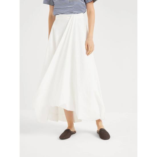 25SS 브루넬로 쿠치넬리 롱 스커트 M0F79G3812 C600 WHITE - BRUNELLO CUCINELLI