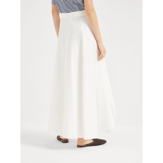 25SS 브루넬로 쿠치넬리 롱 스커트 M0F79G3812 C600 WHITE - BRUNELLO CUCINELLI