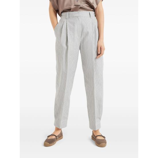 25SS 브루넬로 쿠치넬리 팬츠 MH546P8764 C4404 BLUE WHITE - BRUNELLO CUCINELLI