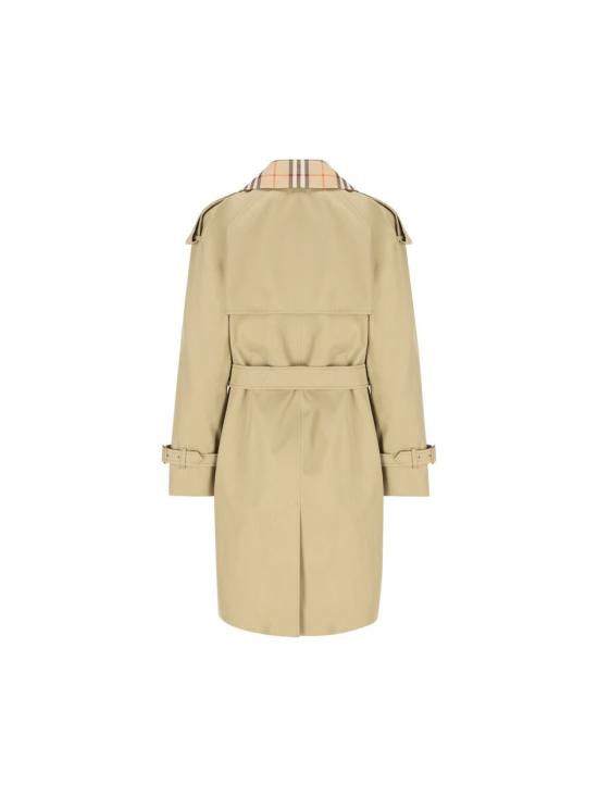 25FW 버버리 미드 렝스 체크 칼라 캐슬포드 트렌치코트  8111564C2981 AI25 Brown - BURBERRY