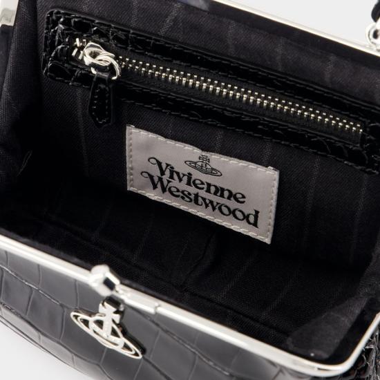 25FW 비비안웨스트우드 GRANNY FRAME, 그래니 프레임 메탈릭 숄더백 4B010006WL0098N401 BLACK DOM - VIVIENNE WESTWOOD