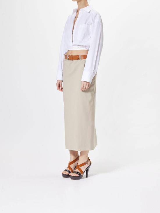  모스키노 미디 스커트 010405170081 Beige - MOSCHINO