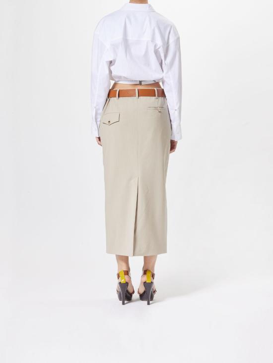  모스키노 미디 스커트 010405170081 Beige - MOSCHINO