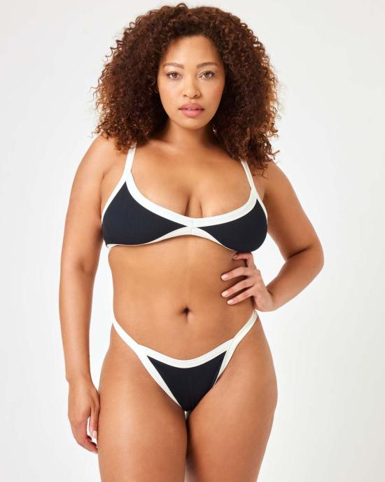  엘스페이스 비키니 수영복 LSpace 맥켄지 비키니 바텀 블랙 크림 - L SPACE