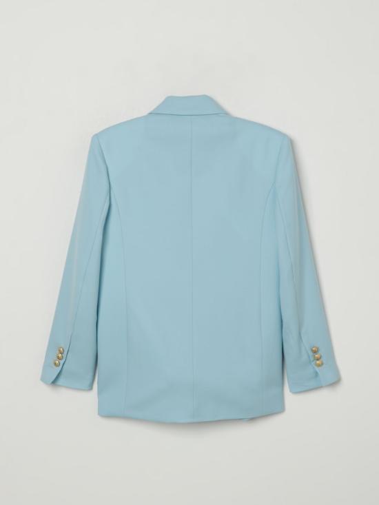 25FW [키즈] 발망 캐주얼 자켓 BW2P04I0196 60AOR Gnawed Blue - BALMAIN