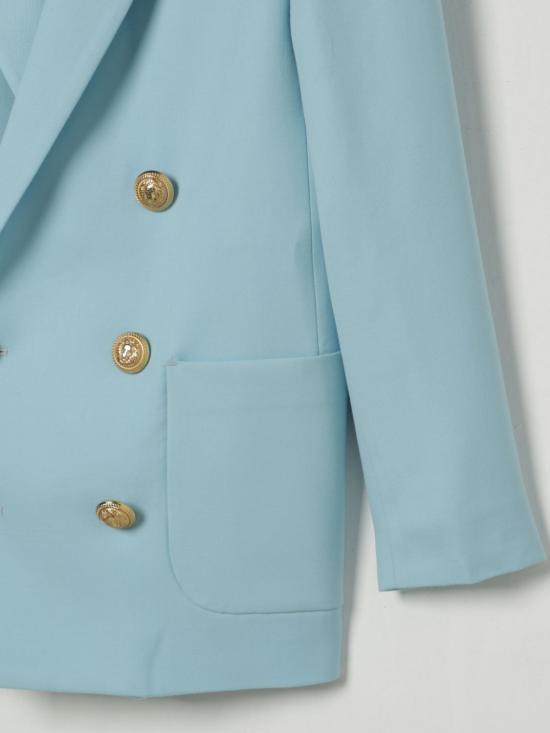 25FW [키즈] 발망 캐주얼 자켓 BW2P04I0196 60AOR Gnawed Blue - BALMAIN