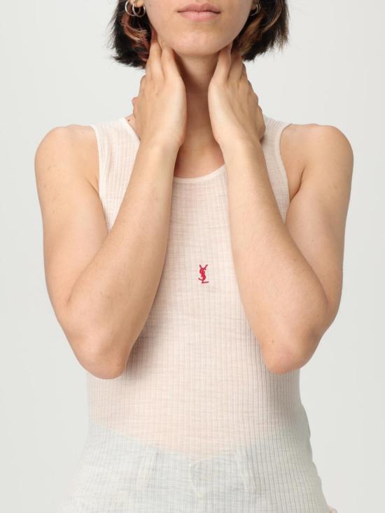 25SS 생로랑 민소매 티셔츠 752721YBMV2 9774 Yellow Cream - SAINT LAURENT