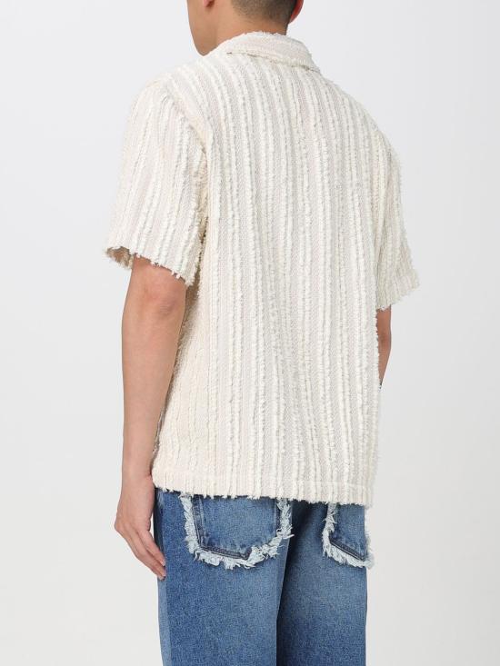 25FW 세퍼 반팔 셔츠 NOAMSNO SNOWDROPSTRIPE Beige - SEFR