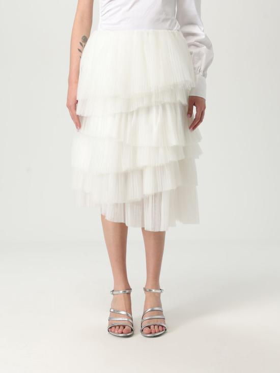 25SS 칼라거펠트 미디 스커트 A2W12026 100 White