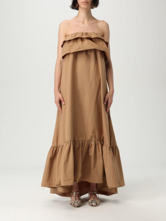 25FW 생로랑 롱 원피스 818380YZ9AN 2560 Bronze