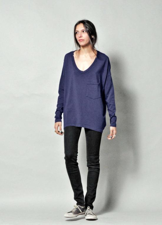  스카르곤 긴팔 티셔츠 Skargorn 긴소매 티셔츠 인디고 워시 - SKARGORN