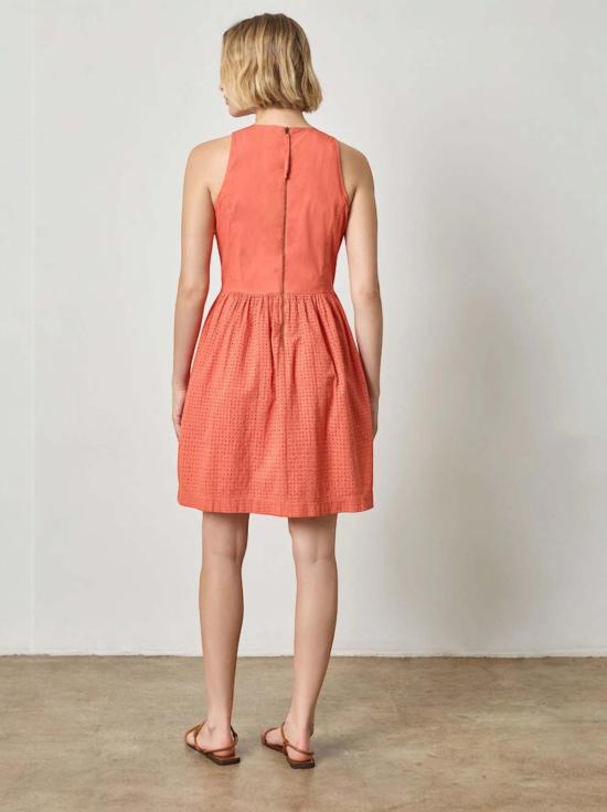  릴라 피 숏 원피스 릴라 P. 아이렛 하이넥 미니 드레스 - LILLA P