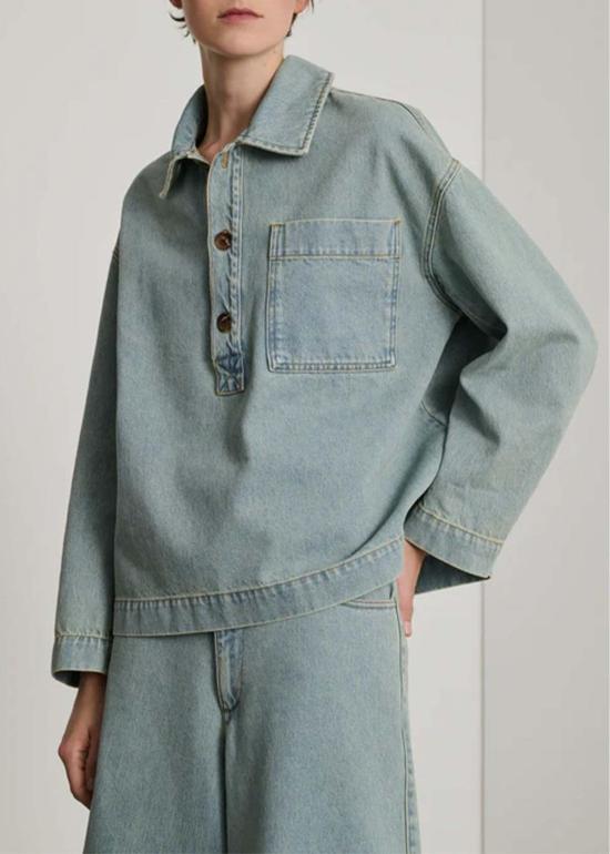  쉐르 긴팔 티셔츠 수어 오스틴 셔츠 블루 - SOEUR