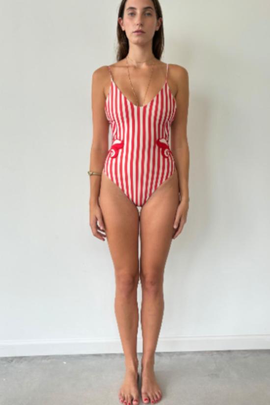  캐롤리나 케이 원피스 수영복 캐롤라이나 K 마리에타 원피스 레드 스트라이프