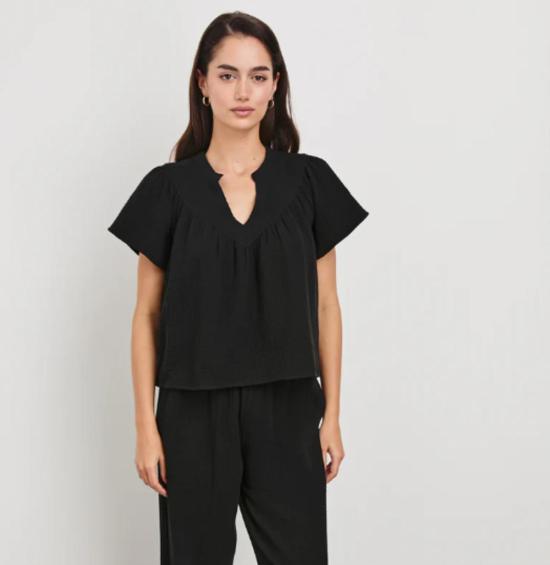  레일즈 블라우스 레일스 세이어 탑 블랙 - RAILS