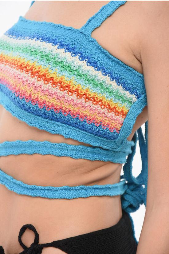  알라누이 민소매 티셔츠 LWHA086S23KNI001 8484 Blu Multicolor - ALANUI