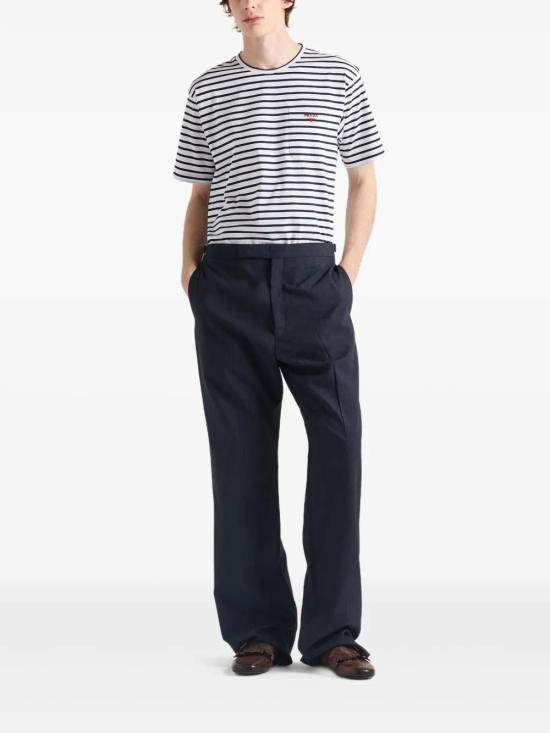 25SS 프라다 반팔 티셔츠 UJN9291045F0UB0 WHITE BLUE DOM - PRADA