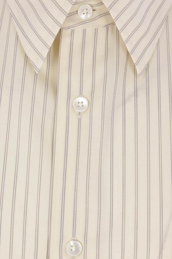  오라리 긴팔 셔츠 A25SS01WW GREEN STRIPE DOM - AURALEE